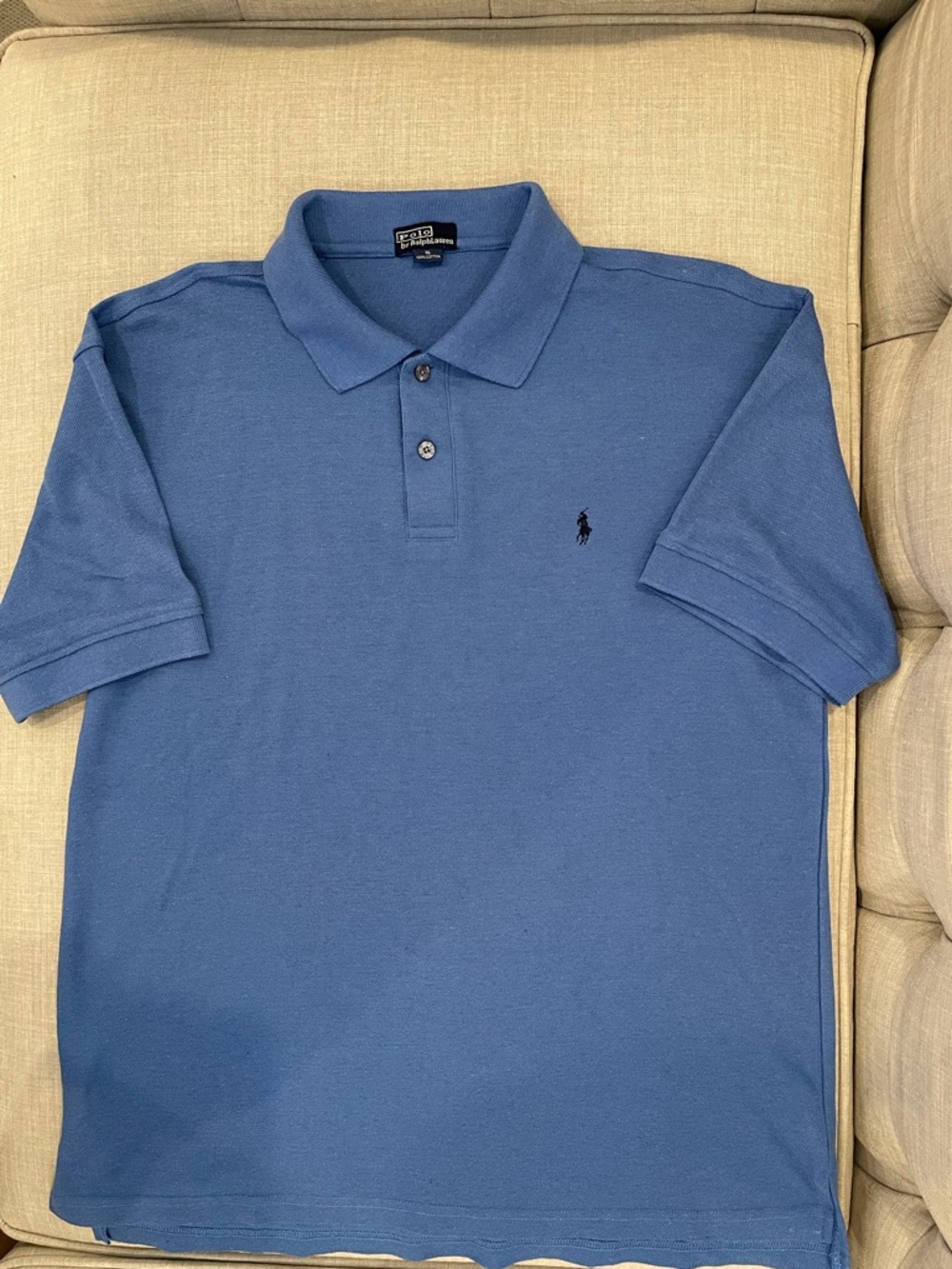 Polo Ralph Lauren Blue Classic Polo Shirt cotton USA Men’s XL preppy collegiate